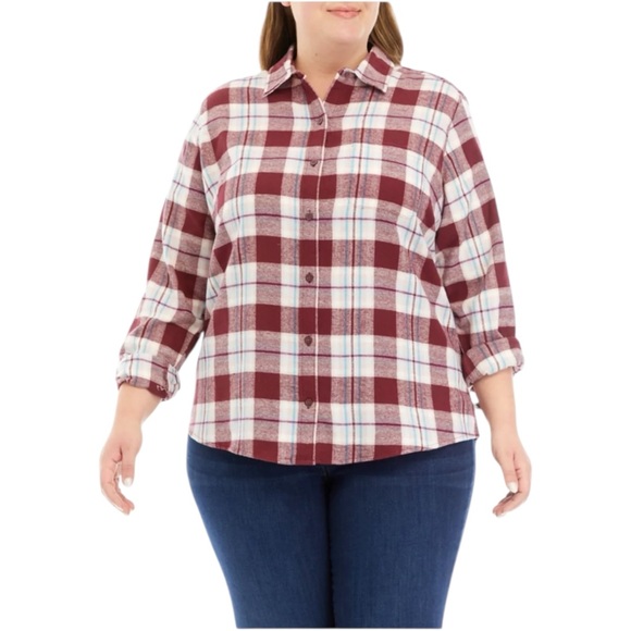 Ocean + Coast Tops - NWT Ocean + Coast Plus Size Flannel Top 2X